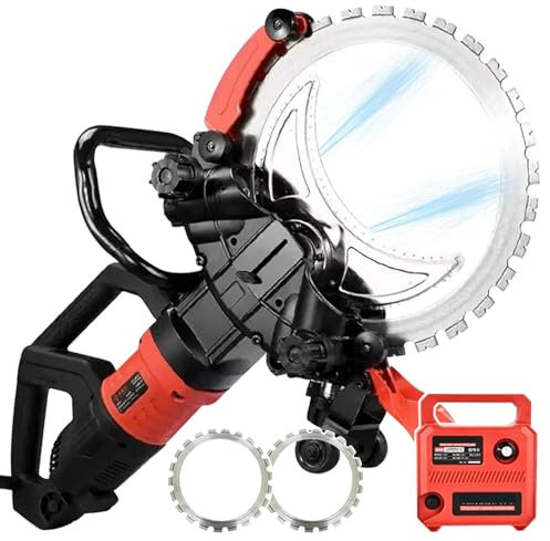 moupeaktain 16″ Scie à Béton Toroïdale, 9500W Scie Annulaire à Béton, Suppression De La Poussière Alimentée par Eau, Scie à Rainurer pour Murs en Béton, pour Barres D'armature en Pierre,Brushless