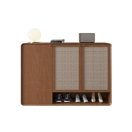 PYCJNFC Zapatero de Entrada nórdico Moderno y Sencillo de Gran Capacidad para Sala de Estar, apartamento pequeño, vestíbulo, Zapatero (Color Nogal, 120 cm)