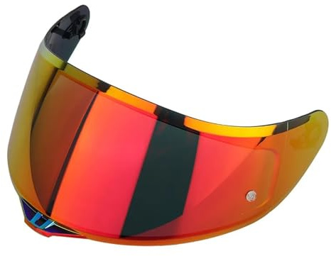 XYJTC Motorrad Helmvisierlinse, Helmbrille Kompatibel mit AGV K-3-SV K-1 K-5 K-5S Sonnenschutz-Windschutzscheibe Kratzfestes UV-schützendes Motorradhelmvisier(Rot)