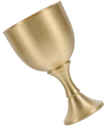 Didiseaon Calice Laiton Verre à Liqueur Vintage Gobelet Médiéval de Coupe Eau Bénite pour Maison Bar Fête Mariage Décoration Époque