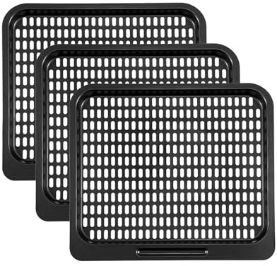 3 Stück Kochtablett Home Supplies Abnehmbares Gitterrost Kohlenstoffstahl Air Küche Schwarz Verschleißfeste Kochschalen Ersatz Abnehmbares Gitterrost Spülmaschinenfest Tablett
