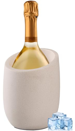 Beige Sand Stone Textures Wine Chiller Bucket – 750ml Resin Cooler for Wine & Champagne Bottles, Party Bar Cart Decor – Keeps Drinks Cold, Unique Gift for Wine Lovers, Housewarming