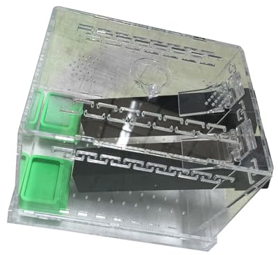 Javoryxh Serbatoi per Grilli in Acrilico con Vasche Alimentazione E Design Ventilato L'osservazione Insetti Scatola Alimentazione Insetti