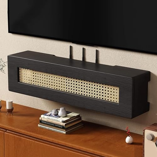 XL Superb Módem oculto para router WiFi, ocultador de caja WiFi para montaje en pared, regleta y organizador ocultador para cables para el hogar y la oficina Black 80x20x20cm/31.5x7.9x7.9in