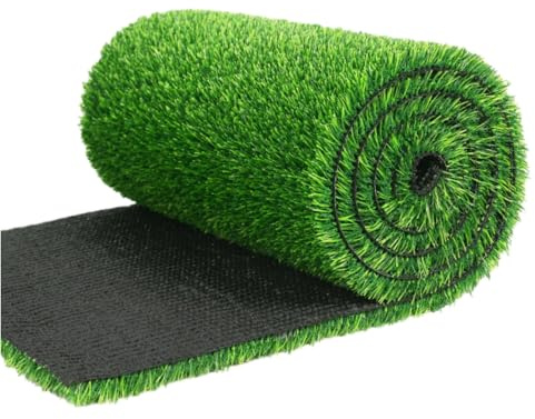 Tappeto erboso artificiale ad alta densità, 200 cm x 50 cm, tappeto erboso sintetico ispessito, per uso interno/esterno, isolamento acustico e termico, perfetto per patio e giardino