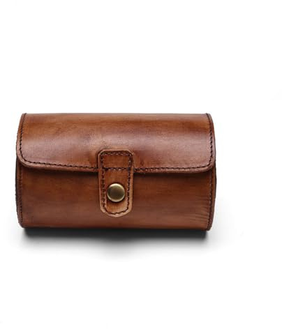jklymm Caja organizadora de relojes para hombre, fácil de transportar para viajes, joyas, pieles de vaca, fundas de viaje para hombres