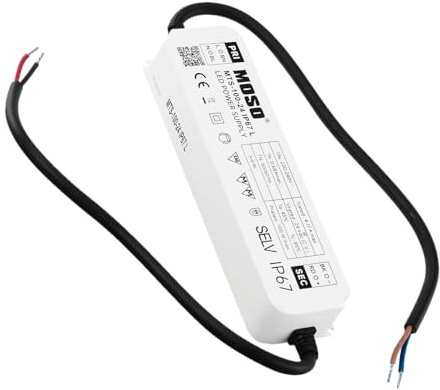 POPP® MOSO Fuente de Alimentación 24V DC IP67 – Driver LED Impermeable Serie MTS 220-240V para Tiras LED y Exterior (100W)