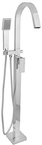Welfenstein Standarmatur SA-VM3 für freistehende Badewannen mit Montagebox, Messing, stehende Armatur