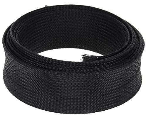 Othmro 1 gaine tressée extensible pour câble électrique haute température 3 m x 40 mm Noir