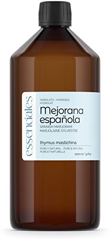Essenciales - Hidrolato de Mejorana Española, 100% Puro y Natural, 1 Litro | Hidrolato de Thymus Mastichina