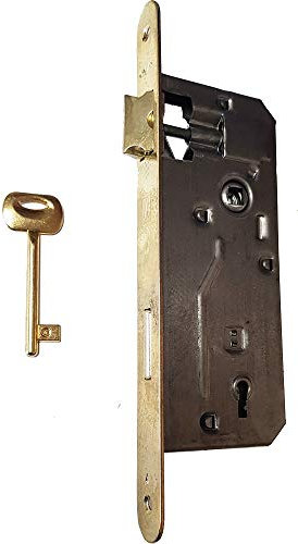 Serratura per porte in legno Patent Grande Frontale bordo tondo Bonaiti (E50 Bronzata)