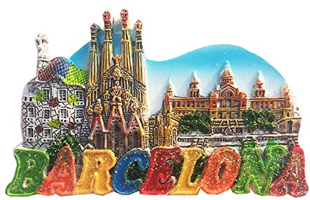 Barcelona Spanien 3D-Kühlschrankmagnet, Souvenir, Geschenk, handgefertigt, Heim- und Küchendekoration, Barcelona-Kühlschrank-Magnet-Kollektion