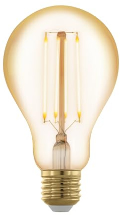 EGLO E27 LED Lampe dimmbar in Stufen Retro-Glühbirne | zum Dimmen mit Lichtschalter, 4,5 Watt, Amber Vintage-Leuchtmittel warmweiß, 2200k, Edison Glühlampe A75, Ø 7,5 cm