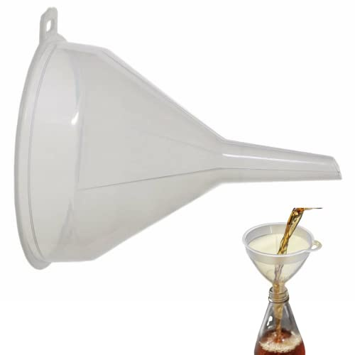 Citystores® 14cm Funnel Clear Plastic Filter Funnel for Kitchen, Laboratory, Garage, Oil, Car Liquids, Food Prep, Wide Mouth Narrow Spout Design, Easy Pour