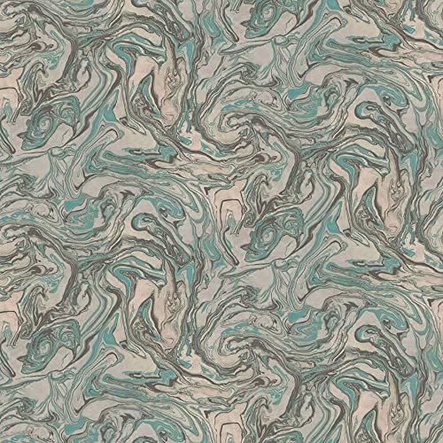 Marble Teal Silver Wallpaper - Black Textured Embossed Metallic Paste The Wall Modern Contemporary
