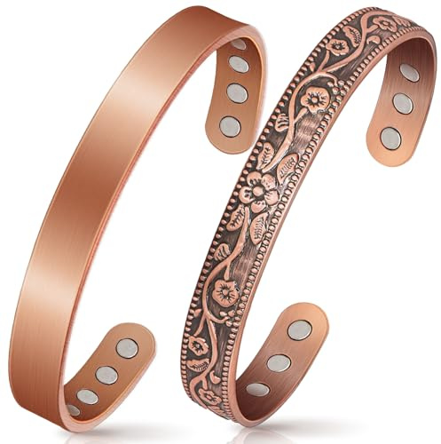 Lymfatisk dräneringsring och koppararmband för kvinnor, One Size, Koppar, Ingen ädelsten