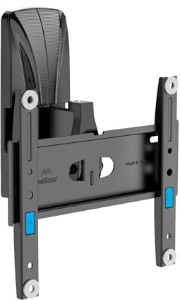 Meliconi Space System Turn 200, Supporto TV Parete, Staffa TV 26-45, VESA 50-75-100-200, Portata Max 30 Kg, Fast Block System Sicuro, Adatto Anche a Pareti in Cartongesso, Nero