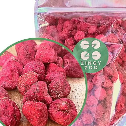 Fresa Liofilizada Entera | XL 300g Fruta Pura Comida Liofilizada | Fresa Deshidratada Fruta Liofilizada | Vegana Cruda | Freeze Dried Fruit Sin Azucar Fresas Fruta Escarchada | Strawberry ZingyZoo