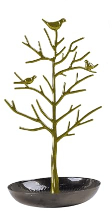Jarsense Schmuckständer Baum, Metall-Ringhalter/Ohrringhalter/Ringhalter, Schmuckständer für Schmuck, Ring/Hochzeitsschmuck, dekorativer Präsentationsständer, Grün