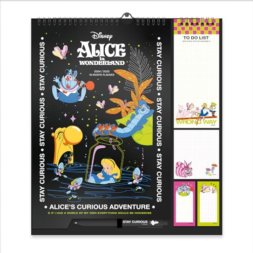 Grupo Erik Kalender 2025 Disney Alice im Wunderland Kalender 2025 Wandkalender 2025 - Familienplaner 2025 - Monatsplaner 2025 - Offizielles Lizenzprodukt Disney Fanartikel