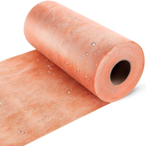 MAXWAVE Membrana de desacoplamiento impermeable de 17 pulgadas x 150 pies, tela de polietileno para debajo de azulejos, suelos laminados, paredes y suelos de ducha, baño y sauna impermeabilización