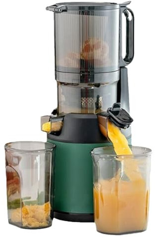 Spdazzleburst Máquinas exprimidoras, exprimidor Lento de Prensa en frío de 300 W, con Filtro Triple, exprimidores de Prensa en frío para Frutas y Verduras Enteras, para trituración Delicada,Green