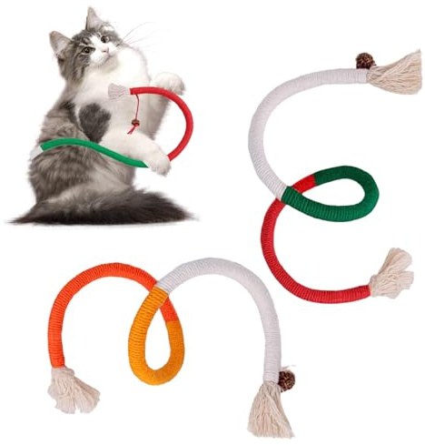 BSITSSS Katzen Spielzeug Kitten Beißseil, 2 Stück Katzenminze Spielzeug Beißseil, Kauspielzeug Katze und Gegen Mundgeruch, Katzenspielzeug Beißseil, Interaktives Katzen Kaustangen zum Stressabbau