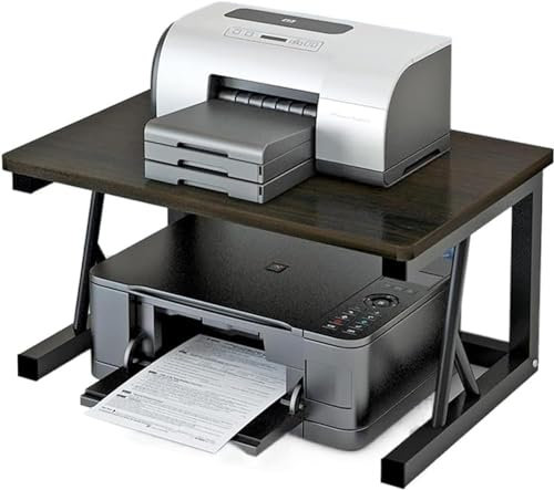 FYZLOIPU Druckerregal, Desktop-Druckerständer, kleines Aufbewahrungsregal für Küchenmikrowellen, 2-stufiger Metallständer für Drucker und Kopiergeräte für den Einsatz im Homeoffice