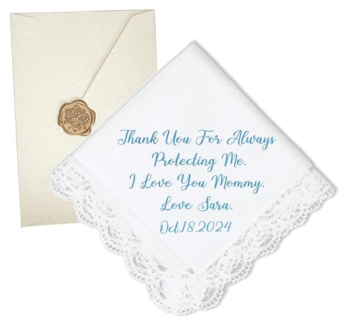 Pekdi Personalisiertes Hochzeitstaschentuch Individuell bestickter Name Spitze Taschentuch Hochzeitstaschentuch für Braut