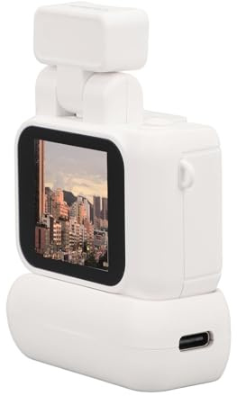 Mini Caméra Porte-clés, Caméscope Enregistreur Vidéo de Poche Minuscule 1080P, avec écran de 1,44 Pouces, Caméra Miniature avec Flash, Filtres Intégrés (White)