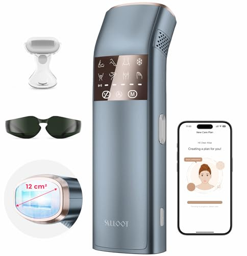 Dreifach-Puls IPL Geräte Haarentfernung, 12cm² Saphir-Eis-Kühlung Laser Haarentfernung für Damen Herren, 3°C für Schmerzfreie, Dauerhafte Haarentfernung Hause für Gesich, Bikini, Schambereich