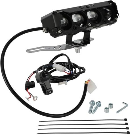 Runfarr Motorcycle Front Light Bar,Plug and Play Light Bar Kit Driving Lamp Headlight with Switch and Mounting Bracket for Motocross Dirt Bike Pit Bike E-Bike ATV UTV