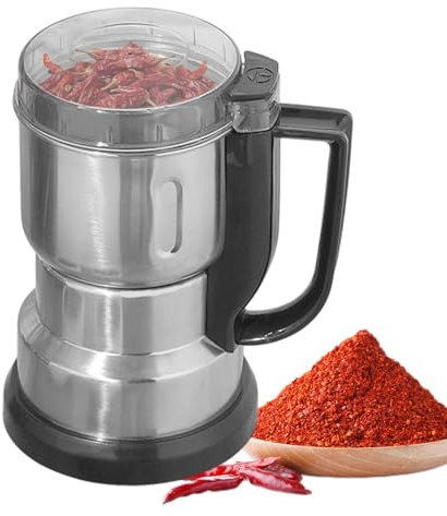 Moulin à café électrique, moulin à grains,Broyeur à poudre en acier inoxydable Broyeur à épices électrique - Petite rectifieuse avec poignée, hachoir pour aliments secs pour la cuisine