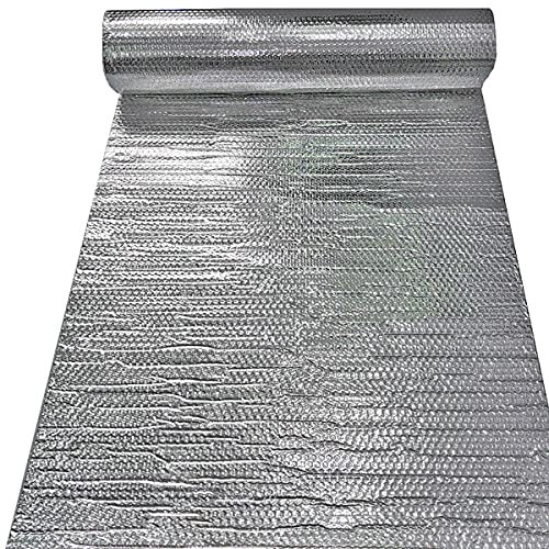 Folienisolationsrolle, Luftpolsterfolie, Heizkörperfolie, reflektierende Isolierung, Aluminiumfolie, Dampfsperre, Wärmedämmfolie, Luftpolsterfolie für Dachboden, Boden, Wand, Motorrad (1 x 7
