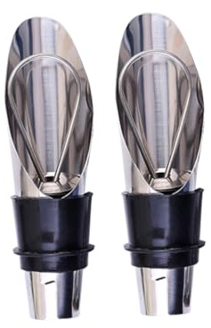 HOLIDYOYO 2pièces Verseur Aérateur De Vin Acier Inoxydable avec Bouchon De Conservation Décanteur à Vin Pratique pour Restaurants Et Événements