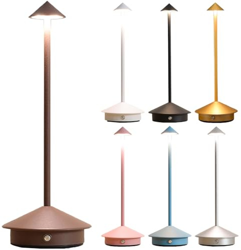 ZTMHRG Moderna Lampada da Tavolo Senza Fili in Alluminio, lampade da scrivania a LED Ricaricabili USB sfioramento Luce Notturna Portatile per la Camera da Letto casa e Patio(Brown)