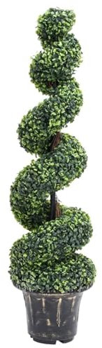 Snsowed Pianta di Bosso Artificiale a Spirale con Vaso Verde 117 cm,Arredo,Flora artificiale-336504