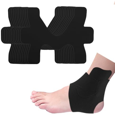 XFSRG 12 Stück Kinesio Tapes Vorgeschnittenes Bandage Fußgelenk Precut Kinesiologie Tape Sport Knöchel Muskeltape Physio Tape für Sportler zum Schutz der Knöchel (Schwarz)