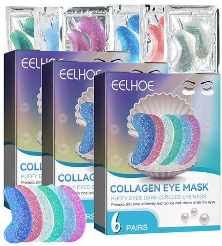 18 Paar Meeres Augenmaske, Augenpads,Eye Patches Mit Natürlichen Marine Kollagen Hyaluronsäure,Anti-Aging Augenpads, Faltenreduzierung