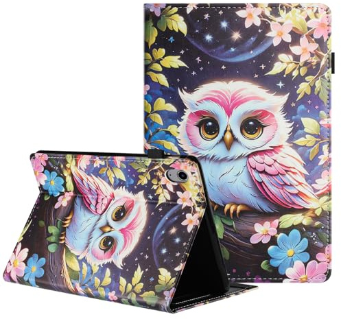 TEDTIKJT Tablet Custodia per Xiaomi Redmi Pad 2 11 2025 (WiFi)/4G Tablet Cover Libro PU Pelle con Supporto Protezione per Xiaomi Redmi Pad 2 Custodia,Gufo di Fiori di Pesca