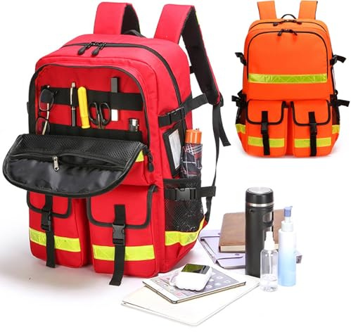 JuanNest Erste-Hilfe-Sets Für Camping & Reisen, Medizinischer Fluchtrucksack, Notfall-Rucksack, Wasserdicht & Große Kapazität, Erste-Hilfe-Tasche, Ideal Für Home Office EMT Sanitäter, Leeres Paket B