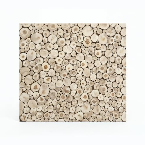 Sauflex Väggpanel av enbärsträ 50 × 50 × 3 cm, hjärnträmosaik, för bastu, spa och inomhus, med kraftfull enbärsdoft, fuktbeständig
