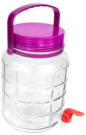 UKCOCO Tarro de Fermentación Grifo Frasco de Vidrio para Fermentación y Contenedor de Vino Sellado y Transparente Adecuado para Almacenamiento de Alimentos y Elaboración Casera