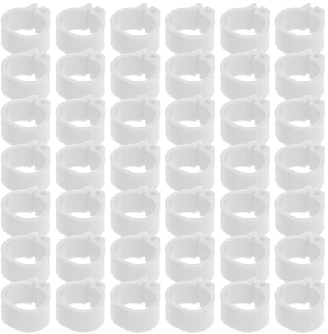 GLEAVI Bagues pour Pigeons en Plastique Blanc 10 MM sans Inscription Anneaux pour Pattes d'oiseaux de Compagnie Lot de 100 Pièces Identification et Marquage Facile pour Pigeons et