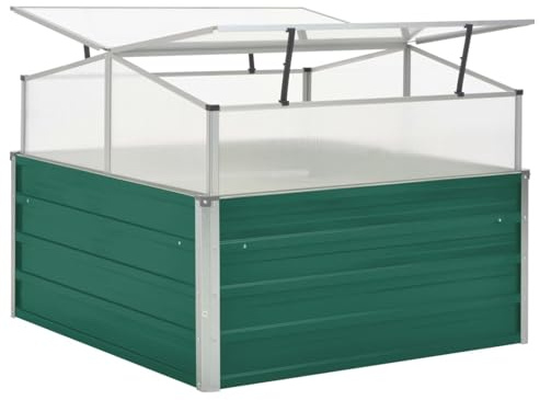 Gecheer Serra da giardino, struttura in acciaio zincato e PC, dimensioni 100x100x77 cm, spazio per piante, ideale per balcone, terrazza o patio