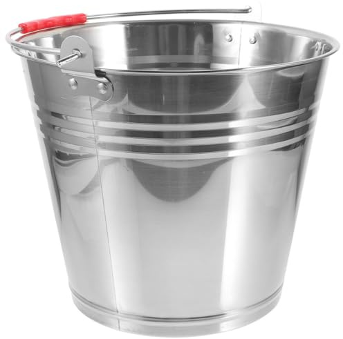 Alipis Secchio per Mangime in Acciaio Inossidabile 10l per Cavalli, Contenitore Portatile per Acqua e Alimentazione, Secchio Multiuso Grande Capacità per Puledri e Bagno Cavalli