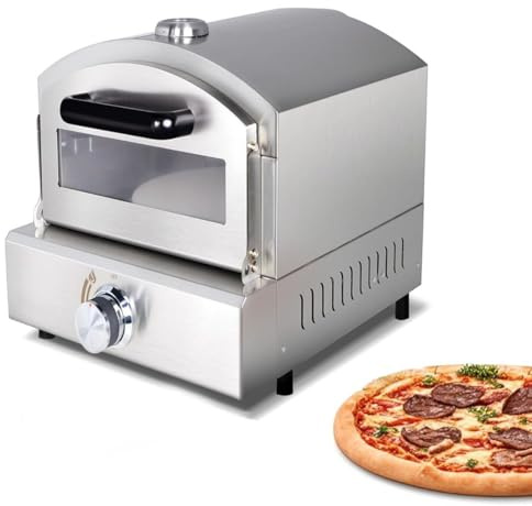 Appareil à Pizza De Comptoir,Four à Pizza Professionnel,Température Réglables,Chauffage Rapide Et économe En énergie,Ouvertures De Ventilation Des Deux Côtés,Pour Pizzas Grillées GasPizzaOven