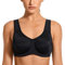 SYROKAN Women's Max Control Solid High Impact Plus Size Underwire Sports Bra Black 36 D