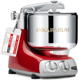 Ankarsrum Assistent Original 6230 Küchenmaschine, Rot | 1500 Watt, multifunktionale Küchenmaschine u.a. zum Backen, mit 7 Liter Edelstahlschüssel, handgefertigt in Schweden
