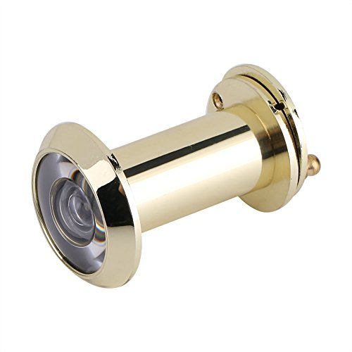 Visionneuse de portée de porte de judas grand angle en verre optique de sécurité à la maison (or)